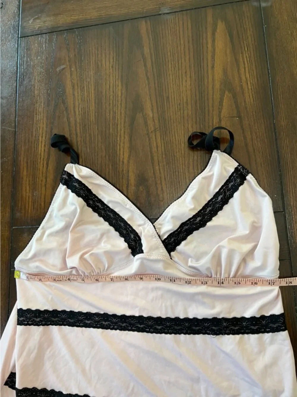 Avenue Body Pink Black Lace Striped Stretch Chemise Ballletcore Nightgown  22/24 - Picture 6 of 7